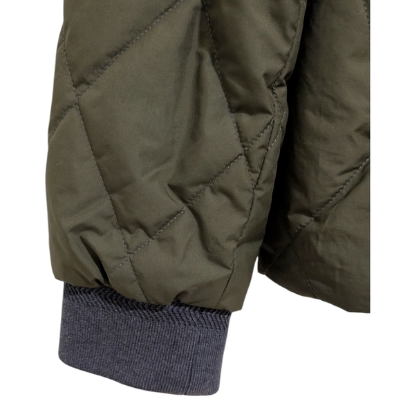 Banana Republic Quilted Bomber Jacket XL Olive Green Water Resistant Camo Lined - Picture 6 of 11